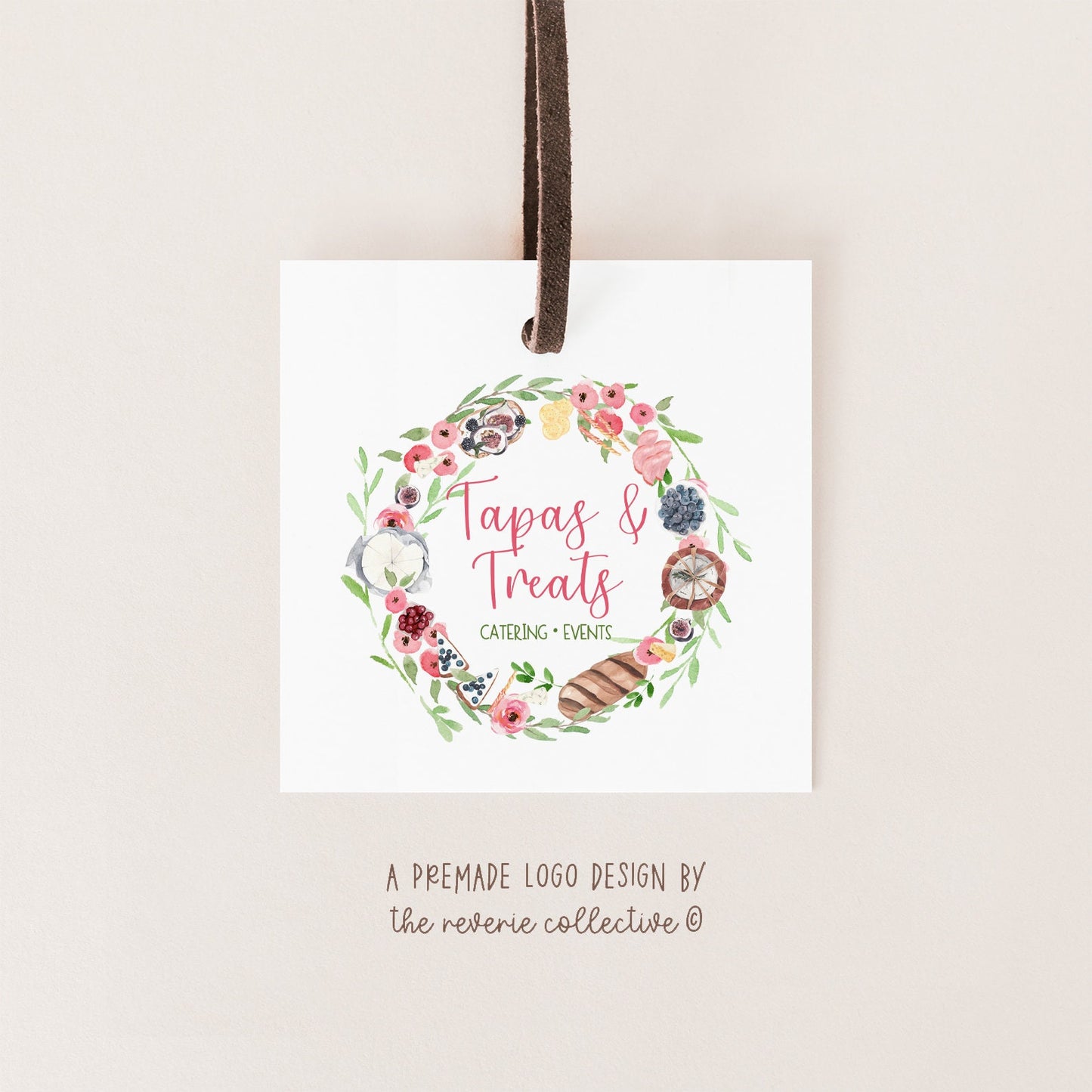 Tapas & Treats | Premade Logo Design | Cheese Board, Charcuterie, Wreath