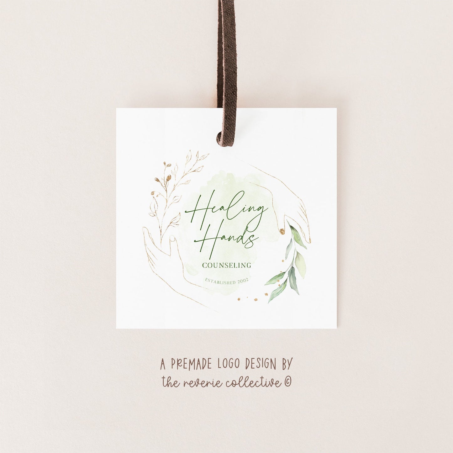 Healing Hands | Premade Logo Design | Eucalyptus, Botanical, Health, Branch
