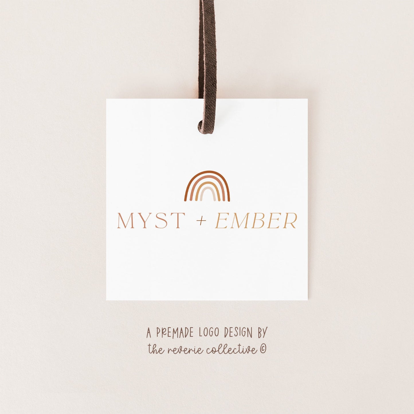 Myst + Ember | Premade Logo Design | Rainbow, Bohemian, Boho, Modern, Neutral