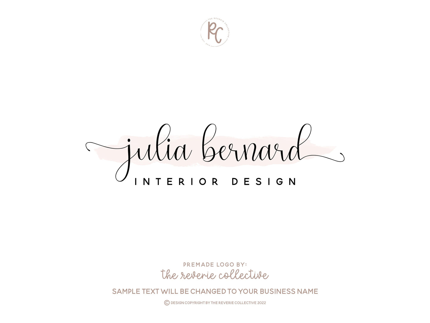 Julia Bernard | Premade Logo Design | Watercolor, Feminine, Calligraphy, Modern