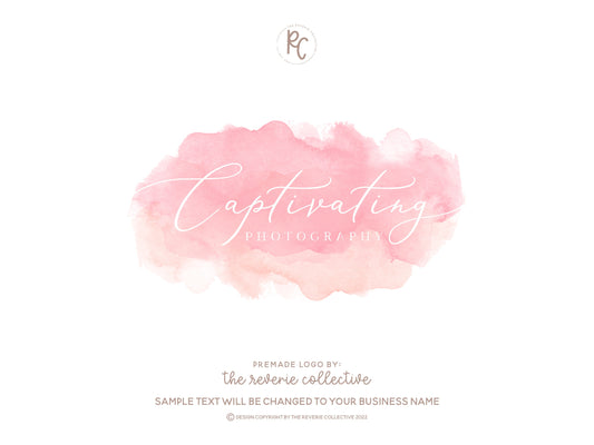 Captivating | Premade Logo Design | Watercolor, Pastel, Calligraphy, Dreamy, Airy