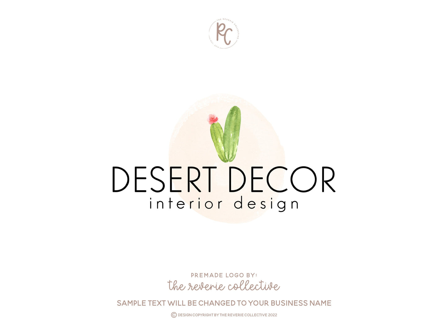 Desert Decor | Premade Logo Design | Cactus, Desert, Summer, Minimal