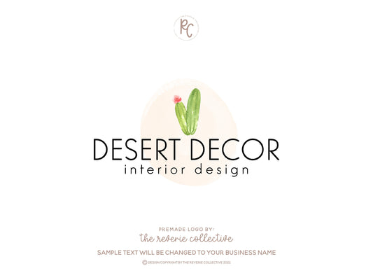 Desert Decor | Premade Logo Design | Cactus, Desert, Summer, Minimal