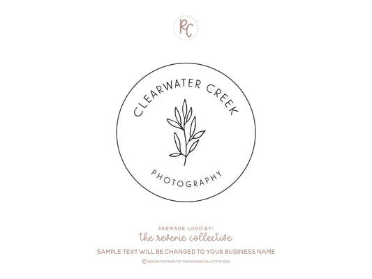 Clearwater Creek | Premade Logo Design | Hand Drawn, Botanical, Minimal, Line Art