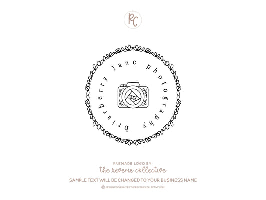 Briarberry Lane | Premade Logo Design | Camera, Hand Drawn, Line Art, Farmhouse