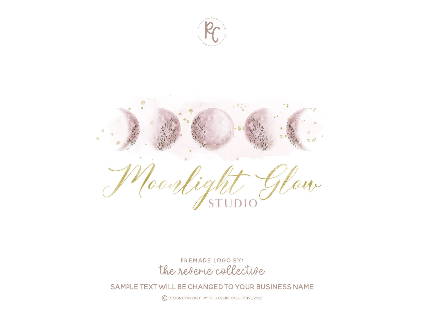 Moonlight Glow | Premade Logo Design | Moon, Star, Celestial, Floral, Boho