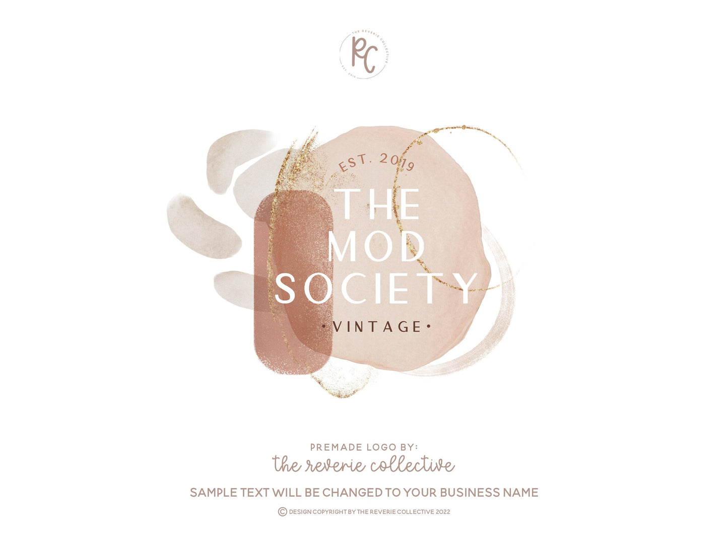 The Mod Society | Premade Logo Design | Boho, Vintage, Modern, Romantic