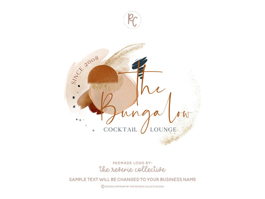 The Bungalow | Premade Logo Design | Boho, Warm Abstract, Neutral