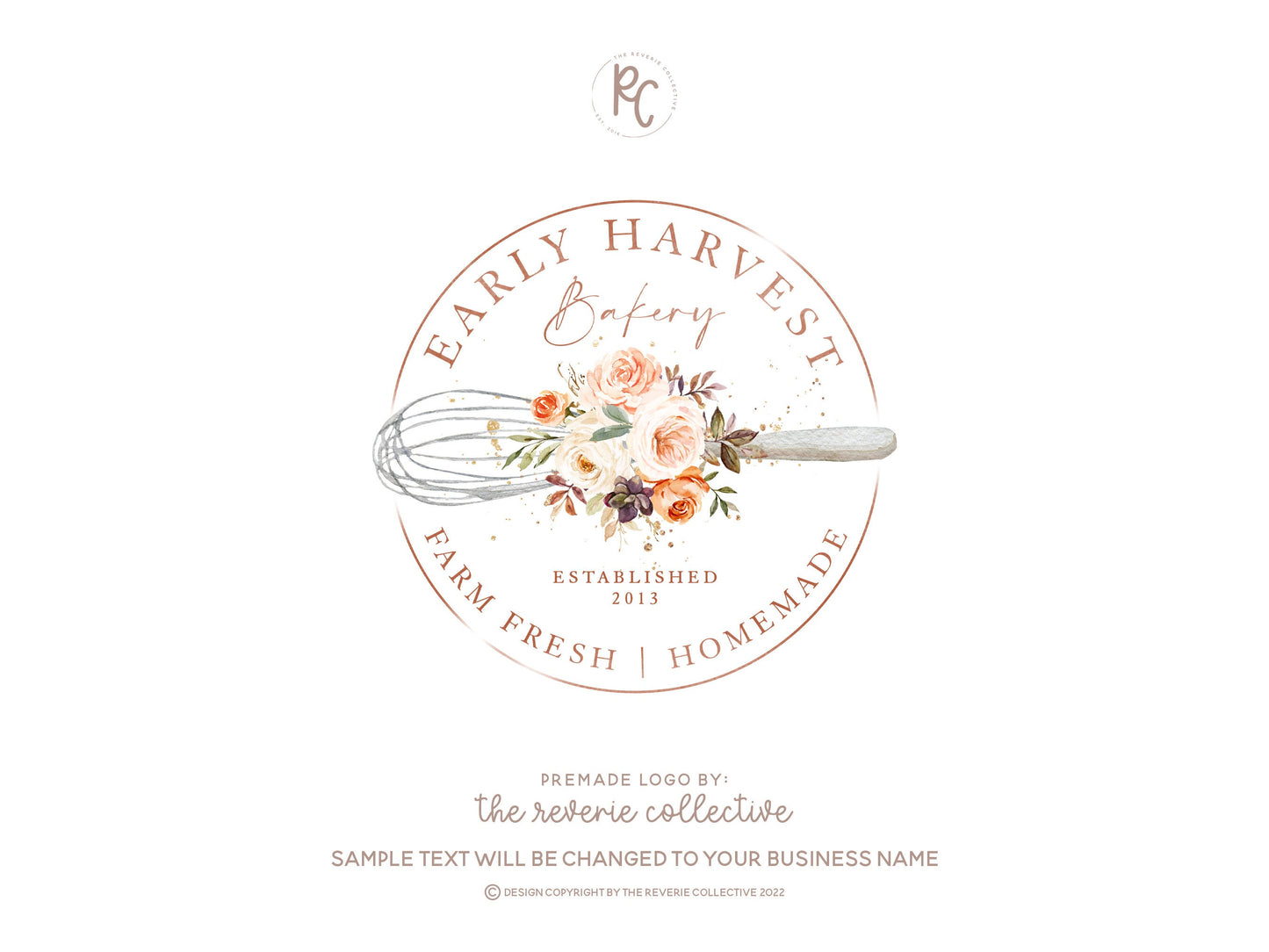 Early Harvest | Premade Logo Design | Bakery, Rolling Pin, Baking, Autumn