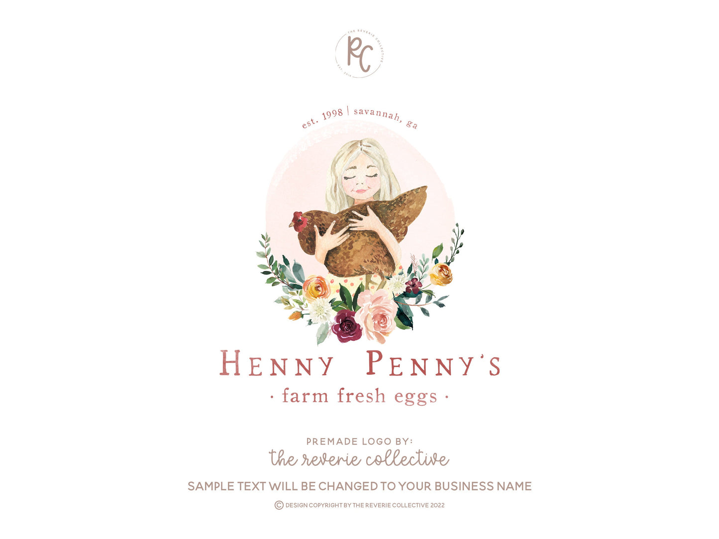 Henny Penny's | Premade Logo Design | Chicken, Rooster, Hen, Farm, Egg