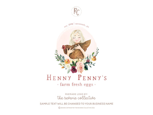 Henny Penny's | Premade Logo Design | Chicken, Rooster, Hen, Farm, Egg