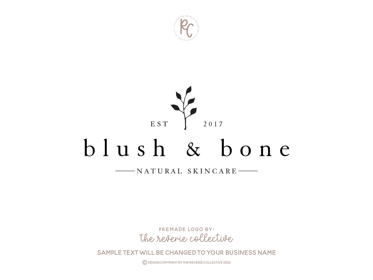 Blush & Bone | Premade Logo Design | Botanical, Branch, Floral, Line Art