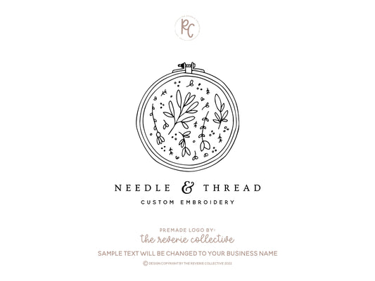 Needle & Thread | Premade Logo Design | Embroidery, Needlework, Sewing