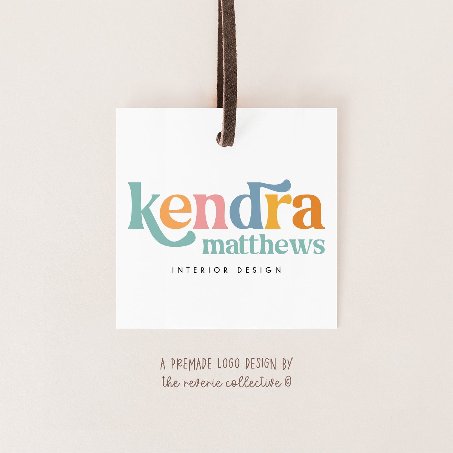 Kendra Matthews | Premade Logo Design | Modern Boho, Colorful, Retro