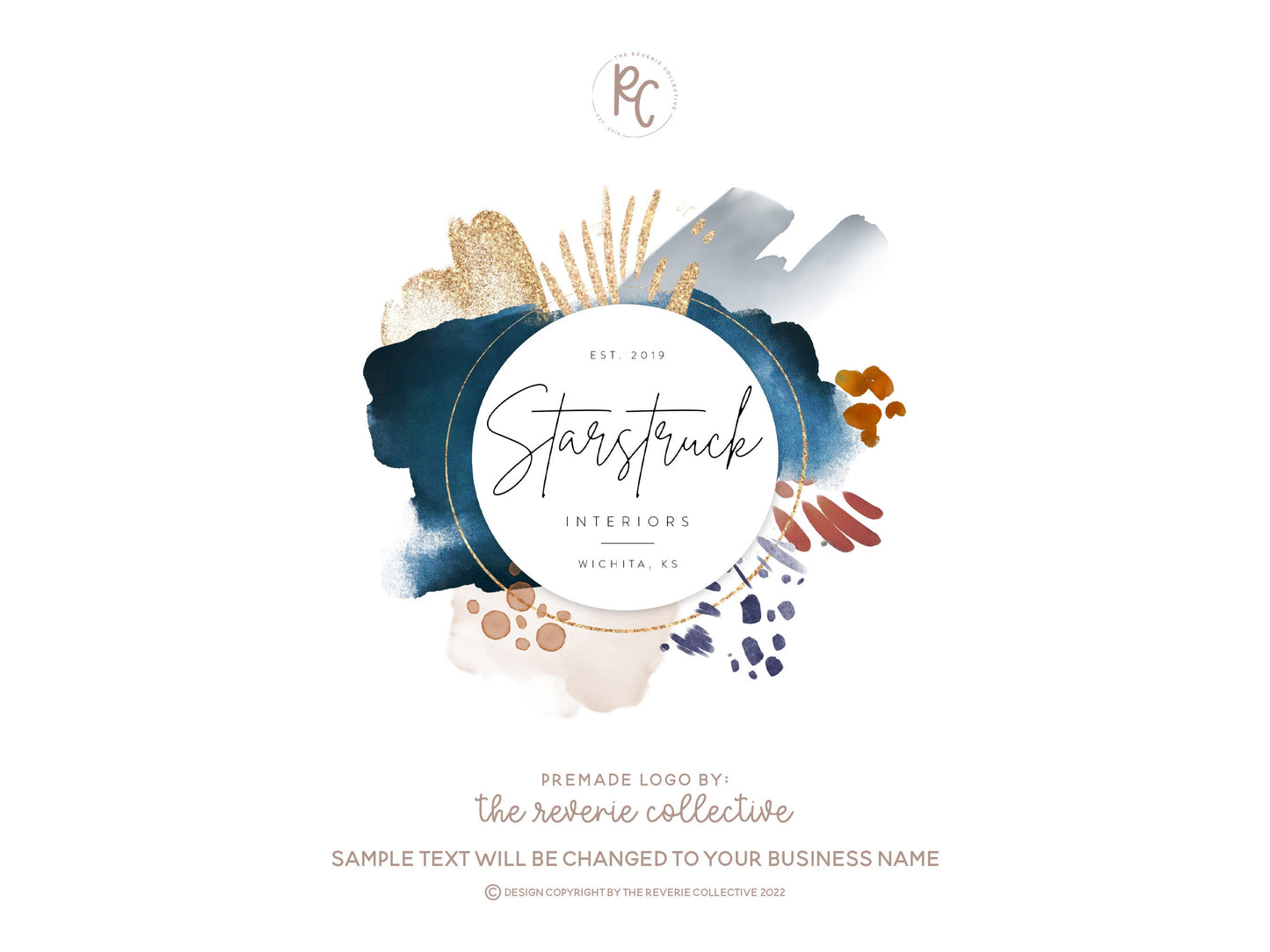 Starstruck | Premade Logo Design | Modern Boho, Abstract, Messy Paint