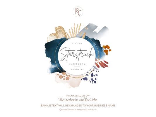 Starstruck | Premade Logo Design | Modern Boho, Abstract, Messy Paint