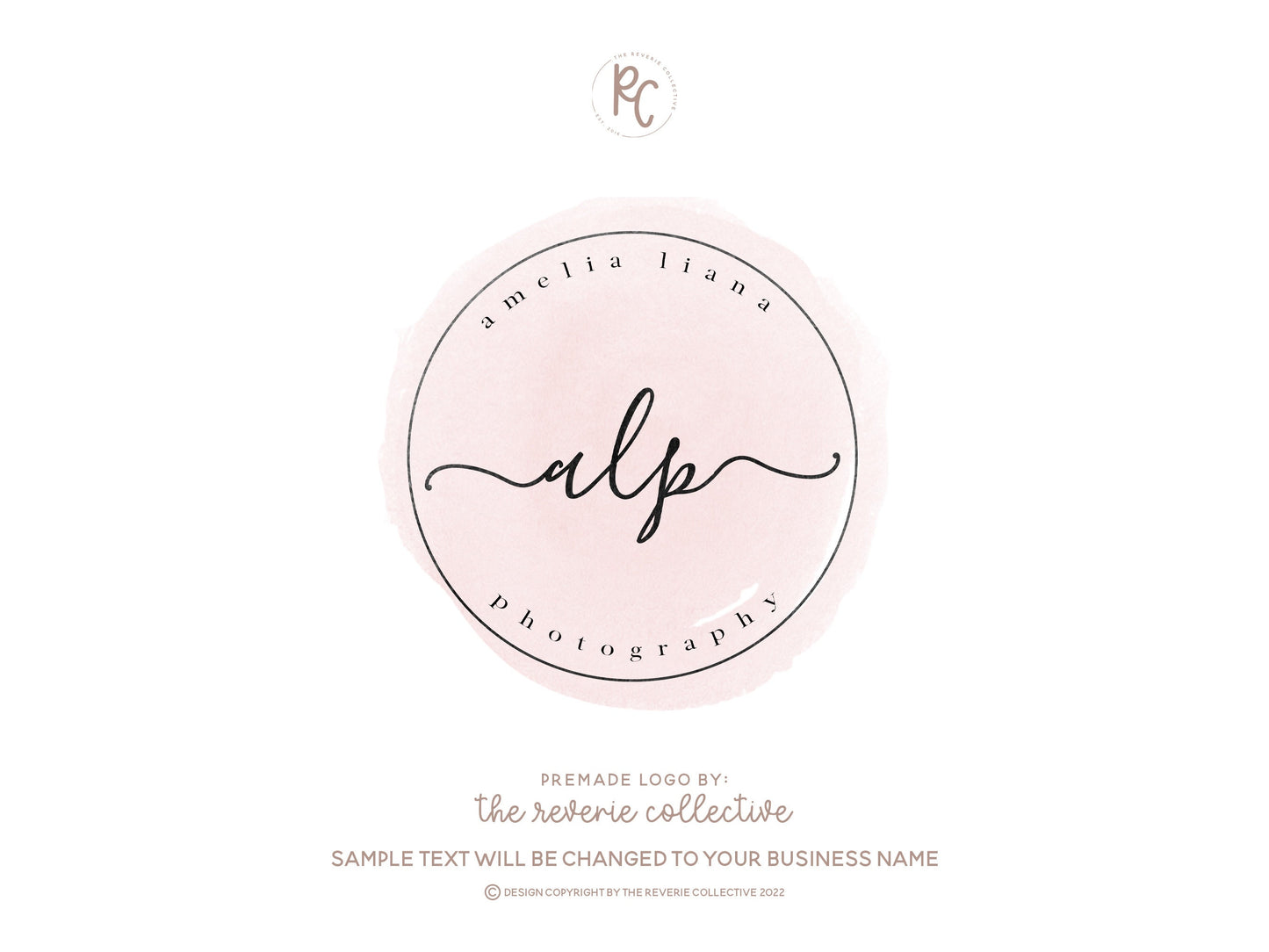 Amelia Liana | Premade Logo Design | Watercolor, Pastel, Calligraphy, Monogram