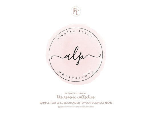 Amelia Liana | Premade Logo Design | Watercolor, Pastel, Calligraphy, Monogram