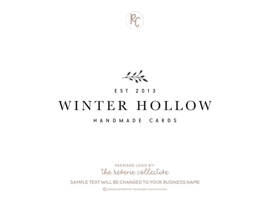 Winter Hollow | Premade Logo Design | Branch, Rustic Farmhouse, Country