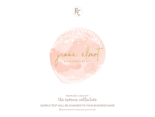 Jenna Alimot | Premade Logo Design | Feminine, Pastel, Whimsical, Confetti, Modern
