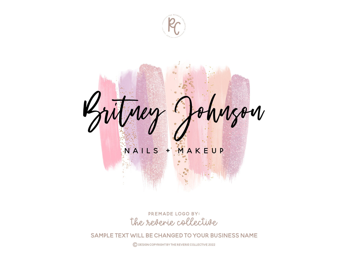 Britney Johnson | Premade Logo Design | Nail Artist, Brush Stroke, Makeup, Beauty