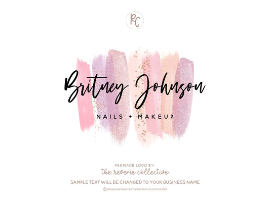 Britney Johnson | Premade Logo Design | Nail Artist, Brush Stroke, Makeup, Beauty