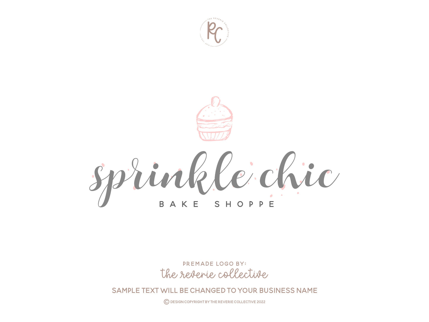 Sprinkle Chic | Premade Logo Design | Cupcake, Cake, Bakery, Modern