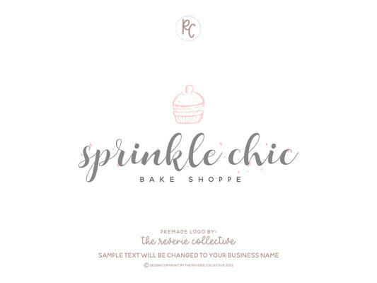 Sprinkle Chic | Premade Logo Design | Cupcake, Cake, Bakery, Modern