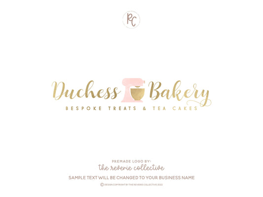 Duchess Bakery | Premade Logo Design | Mixer, Chef, Kitchen, Baking