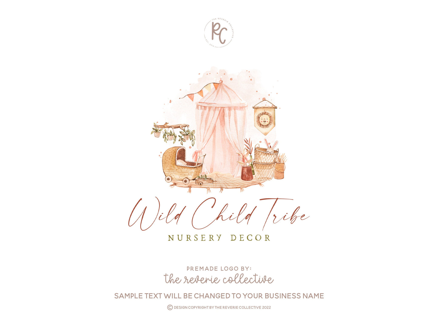Wild Child Tribe | Premade Logo Design | Nursery, Bohemian, Newborn, Boho, Decor