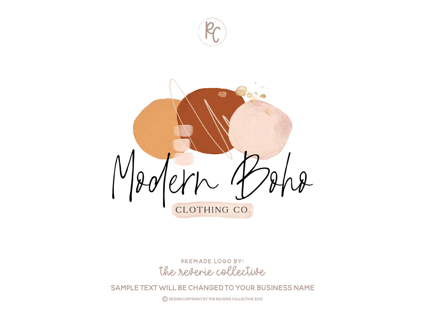 Modern Boho | Premade Logo Design | Abstract, Neutral, Mid Century
