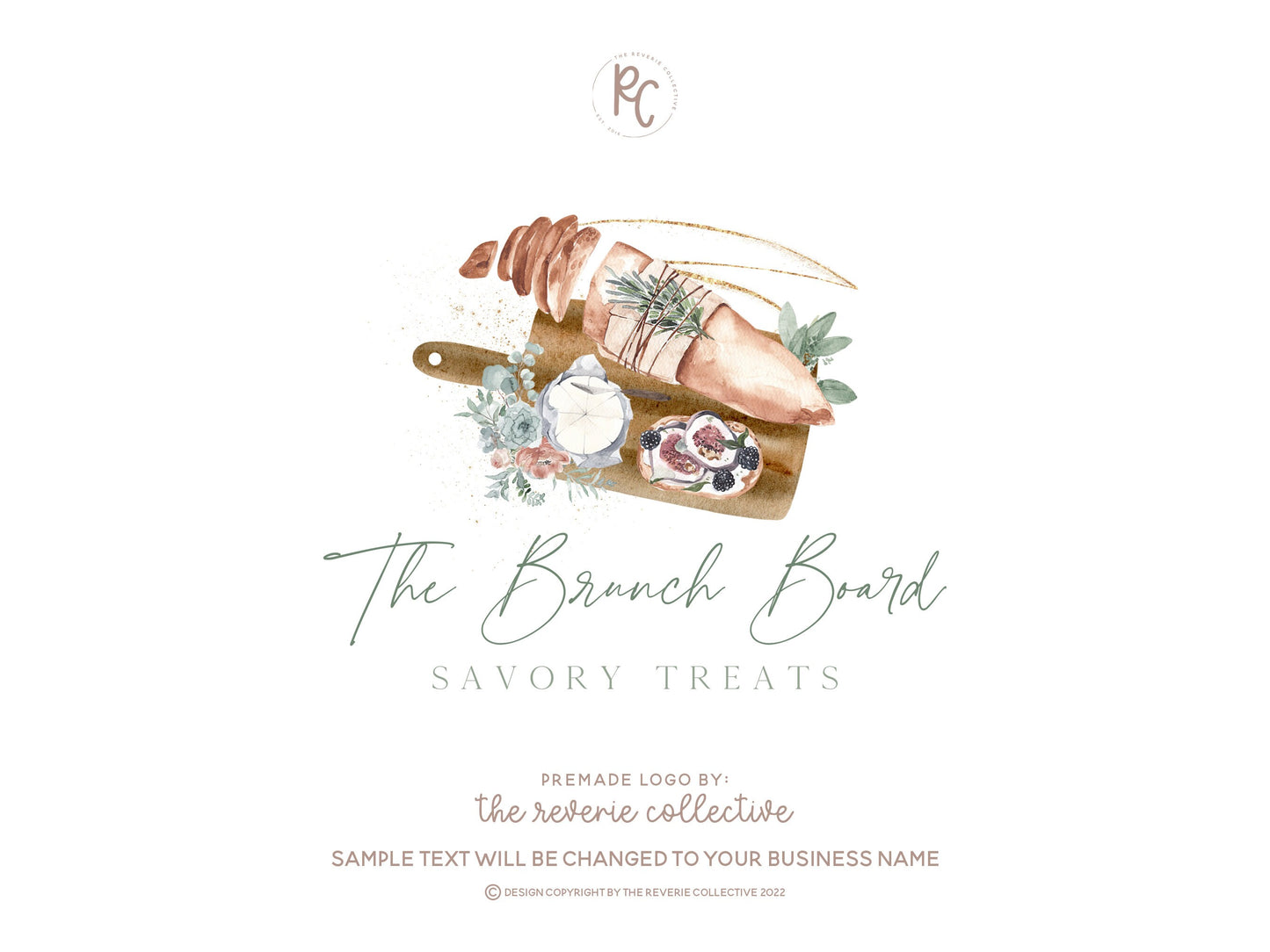 The Brunch Board | Premade Logo Design | Charcuterie, Food, Bread, Cheese