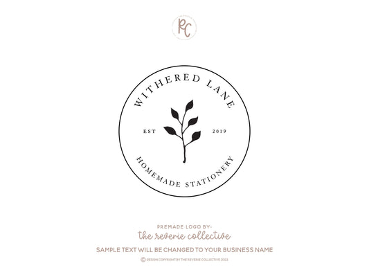 Withered Lane | Premade Logo Design | Botanical, Farmhouse, Rustic, Minimalist