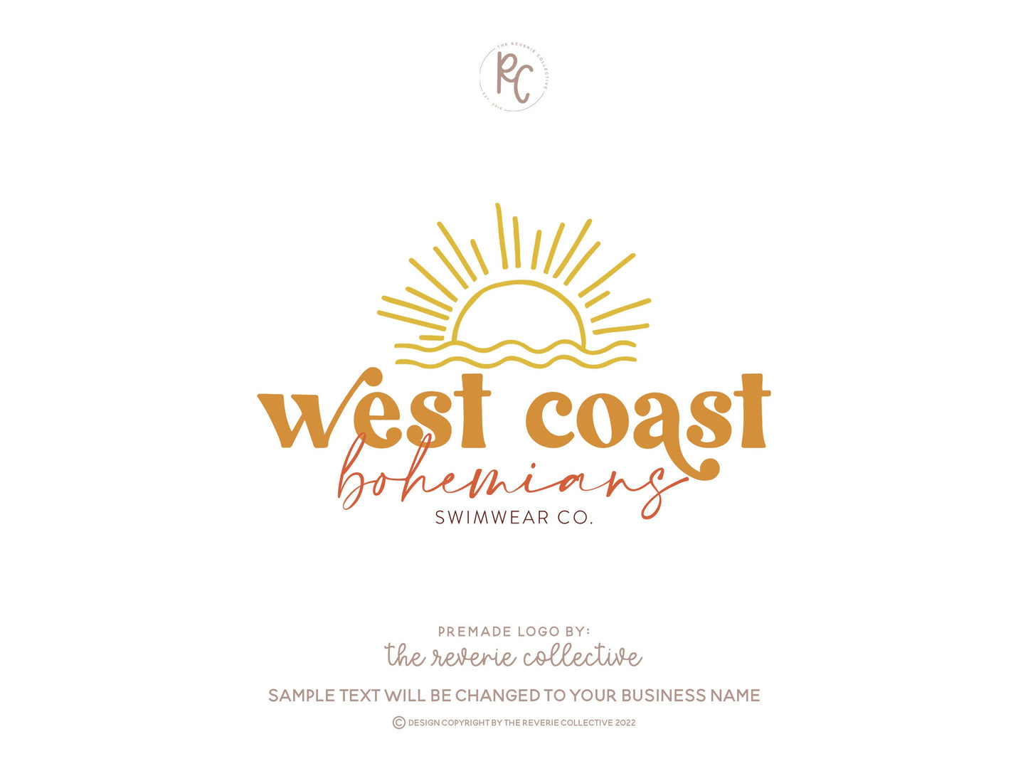 West Coast Bohemians | Premade Logo Design | Boho, Colorful, Summer, Retro