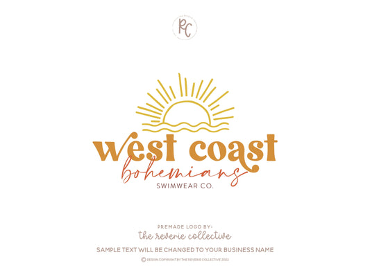 West Coast Bohemians | Premade Logo Design | Boho, Colorful, Summer, Retro