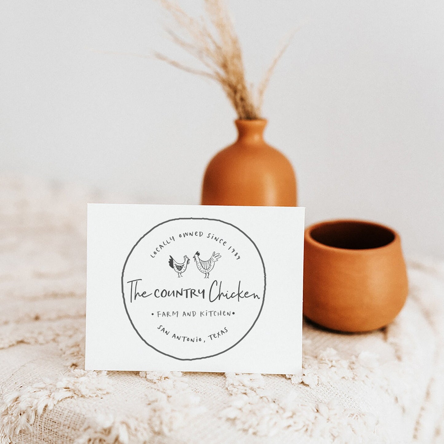 The Country Chicken | Premade Logo Design | Hen, Rustic Farmhouse, Country Farm