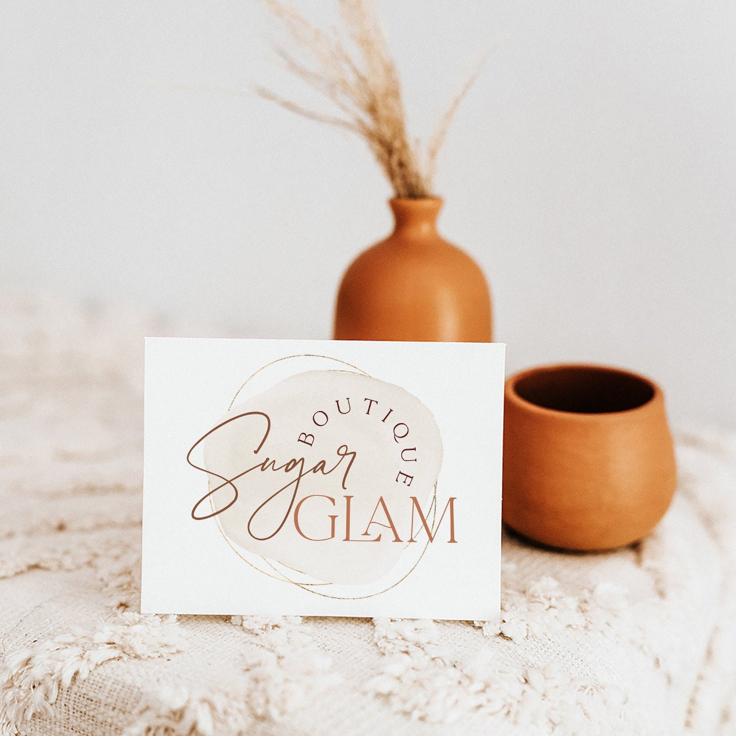 Sugar Glam | Premade Logo Design | Boho, Abstract, Soft Neutral