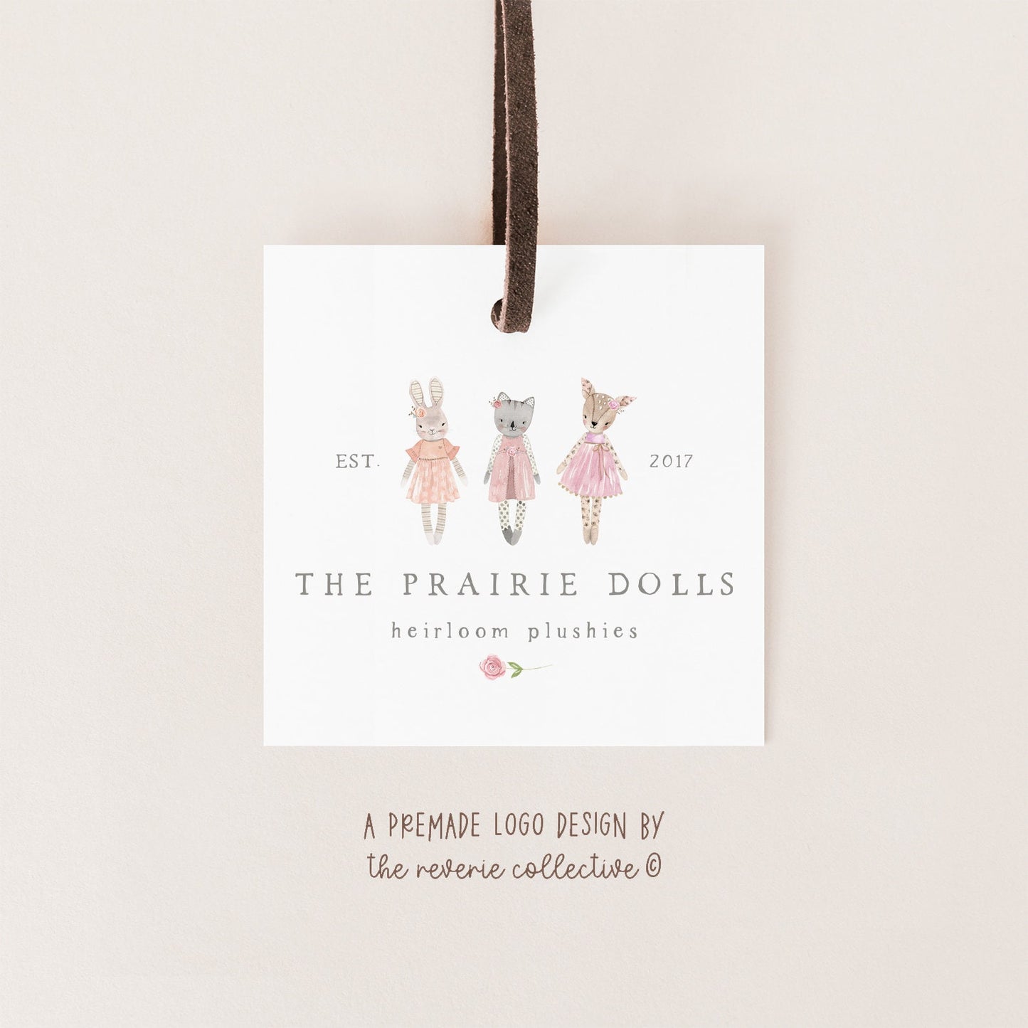 The Prairie Dolls | Premade Logo Design | Bunny, Deer, Cat, Rag Dolls