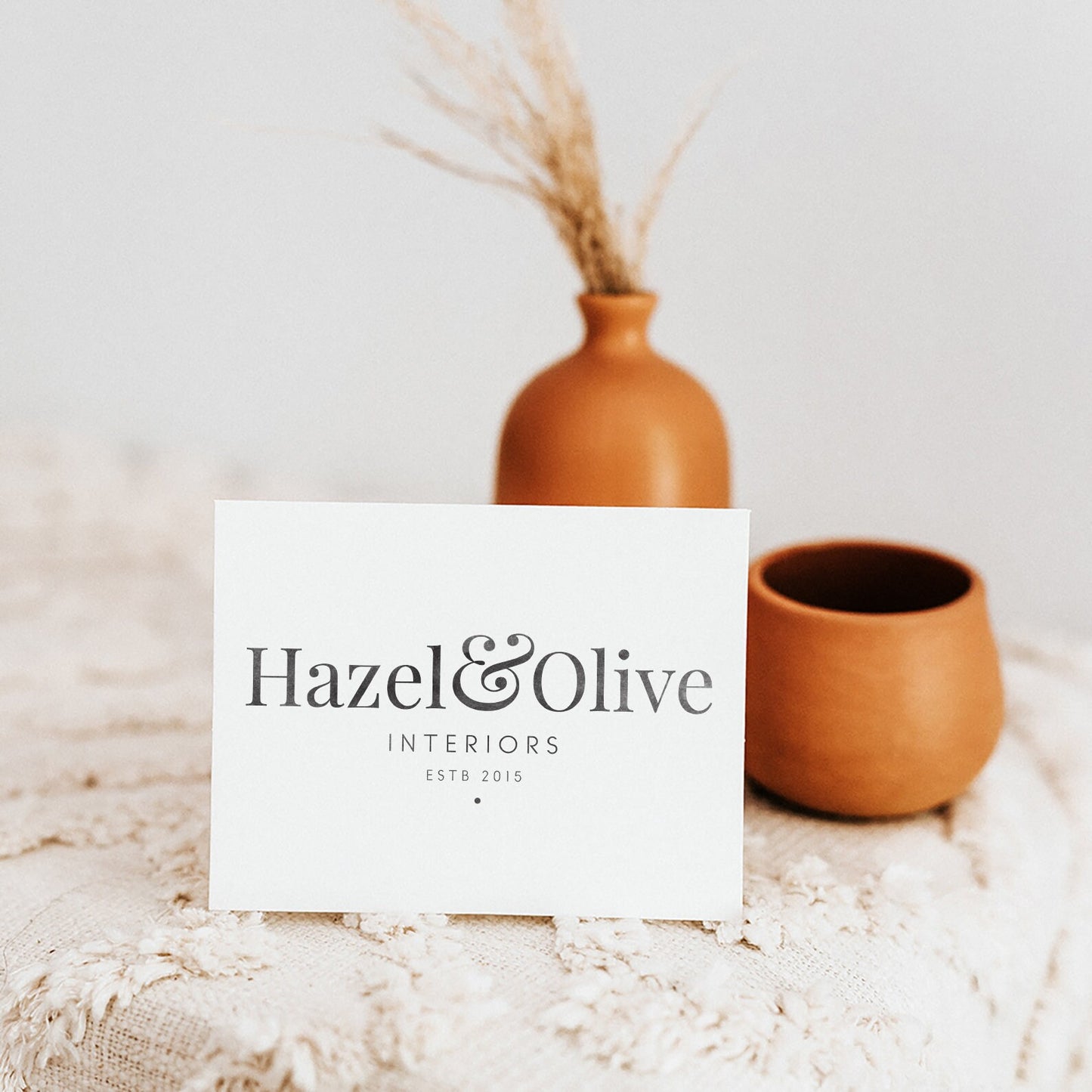 Hazel & Olive | Premade Logo Design | Ampersand, Text Only, Rustic