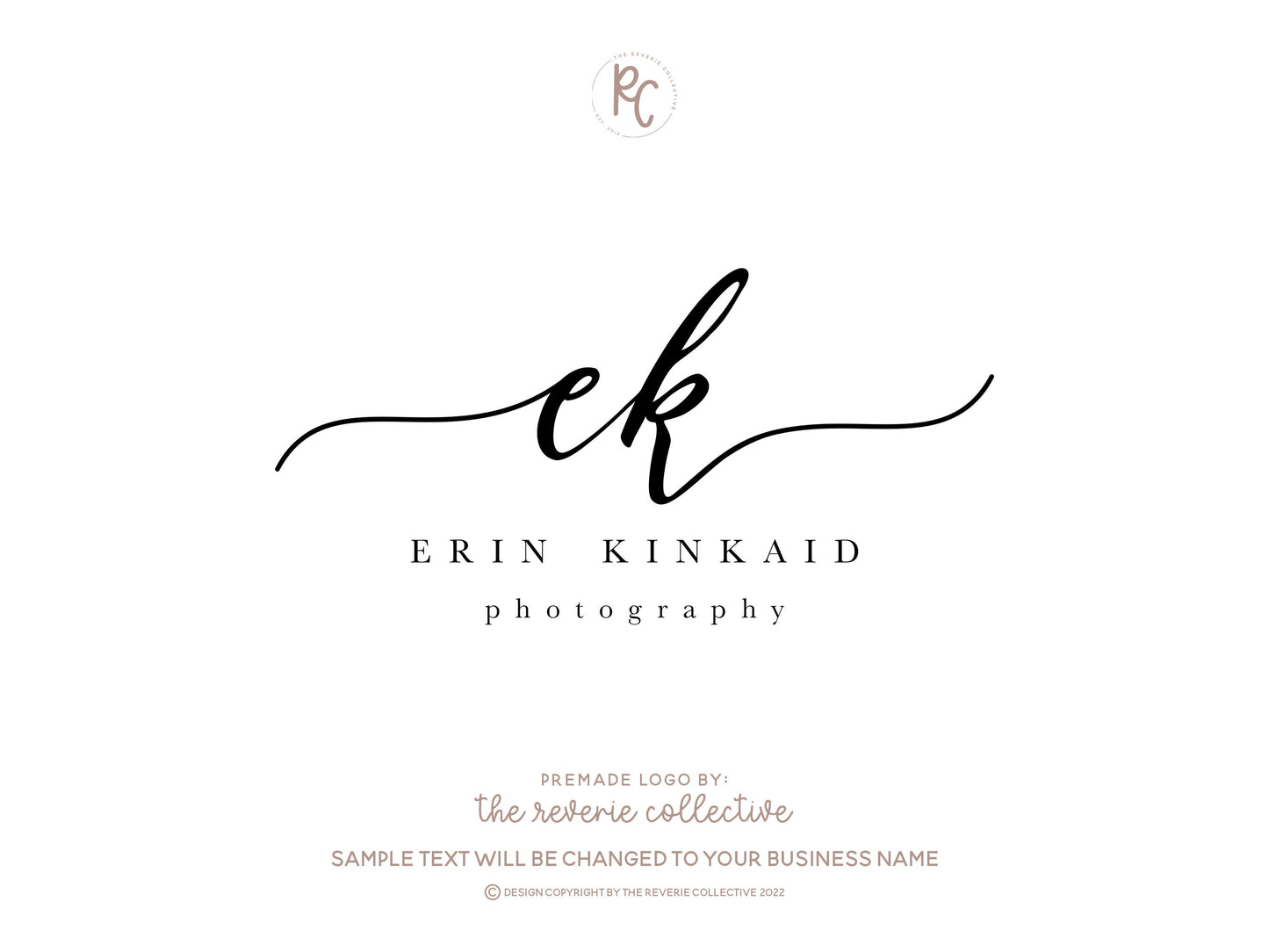 Erin Kinkaid | Premade Logo Design | Initial, Monogram, Farmhouse, Calligraphy