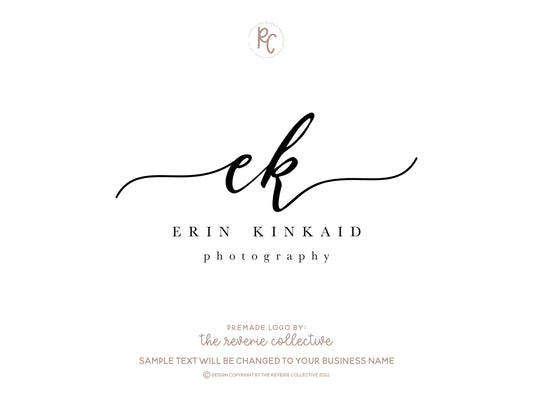 Erin Kinkaid | Premade Logo Design | Initial, Monogram, Farmhouse, Calligraphy