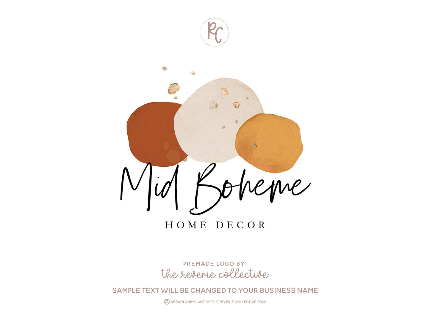 Mid Boheme Home Decor | Premade Logo Design | Abstract, Boho, Midcentury