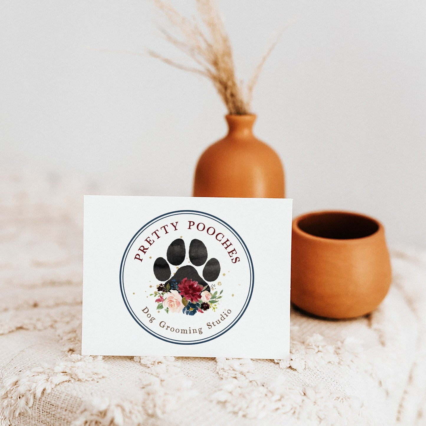Pretty Pooches | Premade Logo Design | Paw Print, Dog Groomer, Pet, Animal, Veterinarian