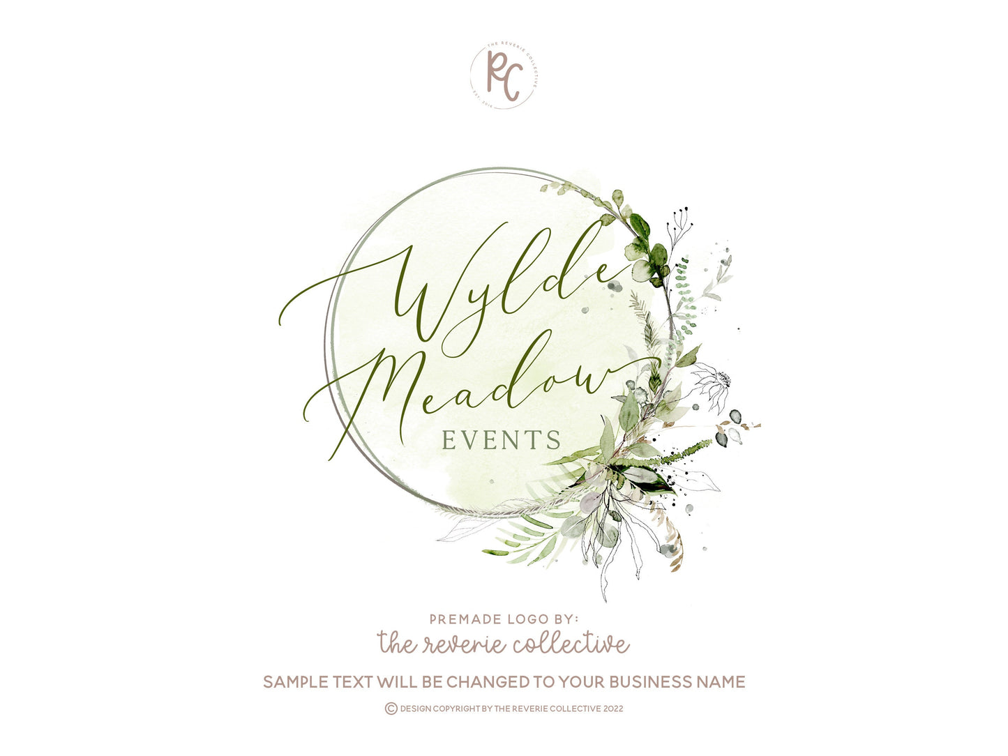 Wylde Meadow | Premade Logo Design | Botanical, Vine, Leaf, Greenery