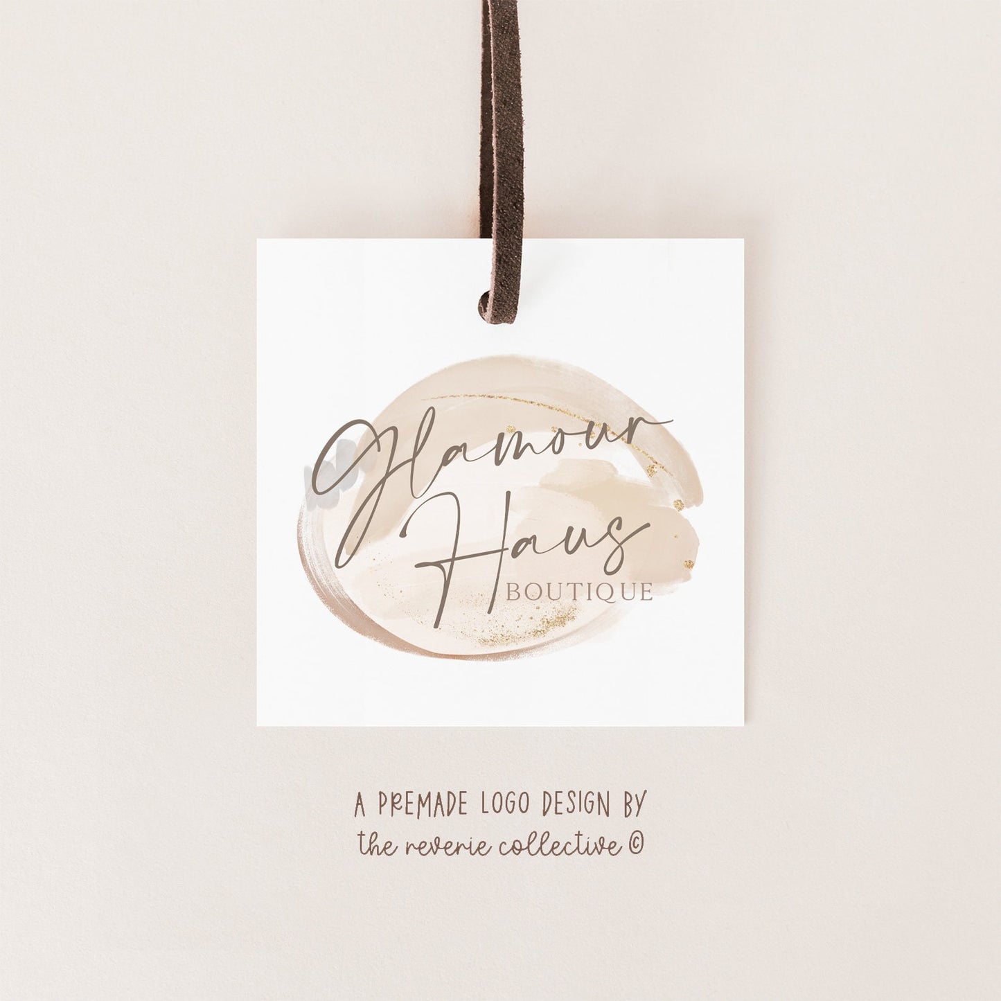 Glamour Haus Boutique | Premade Logo Design | Abstract Boho, Neutral Bohemian, Modern Art