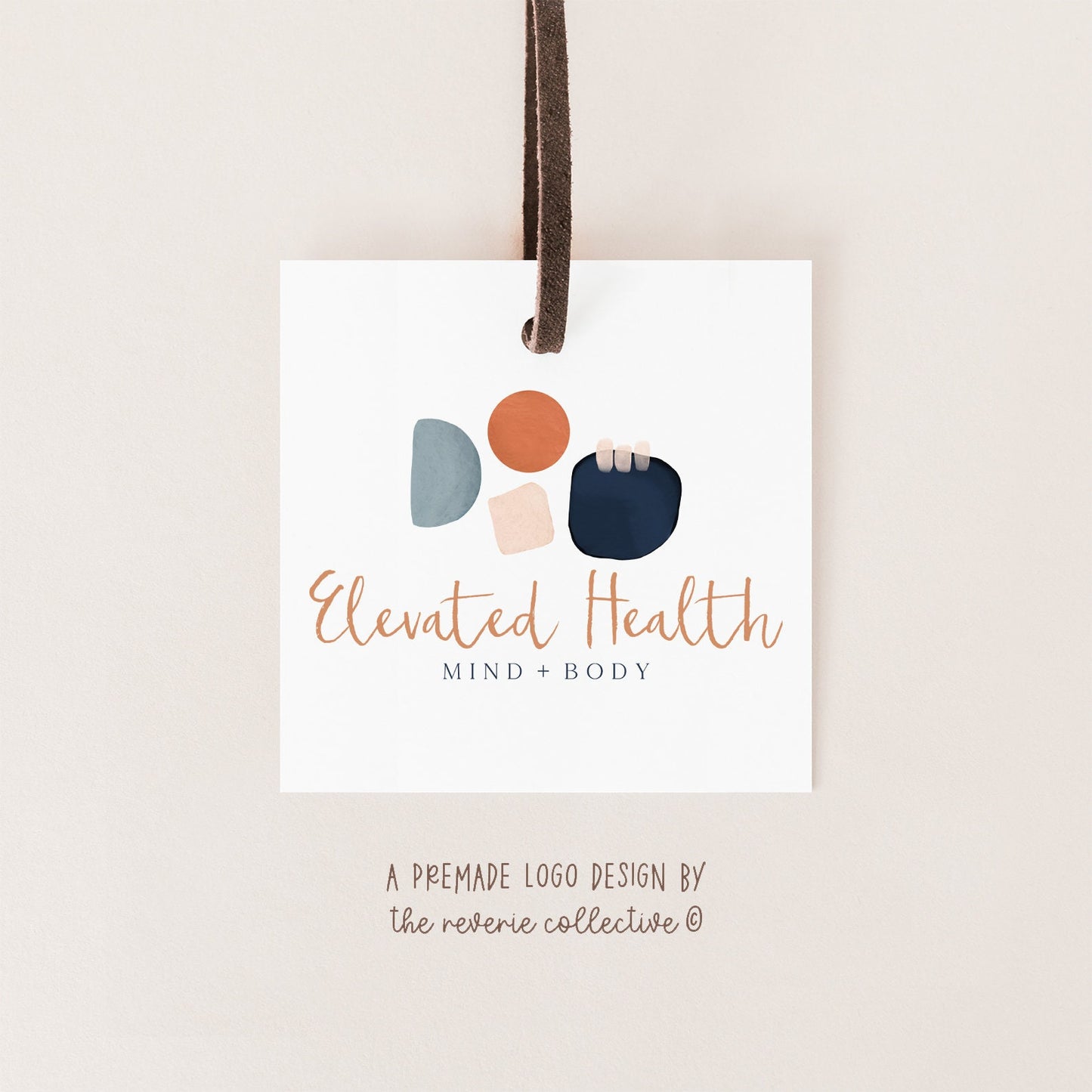 Elevated Health | Premade Logo Design | Abstract Shapes, Modern Boho, Mid Century