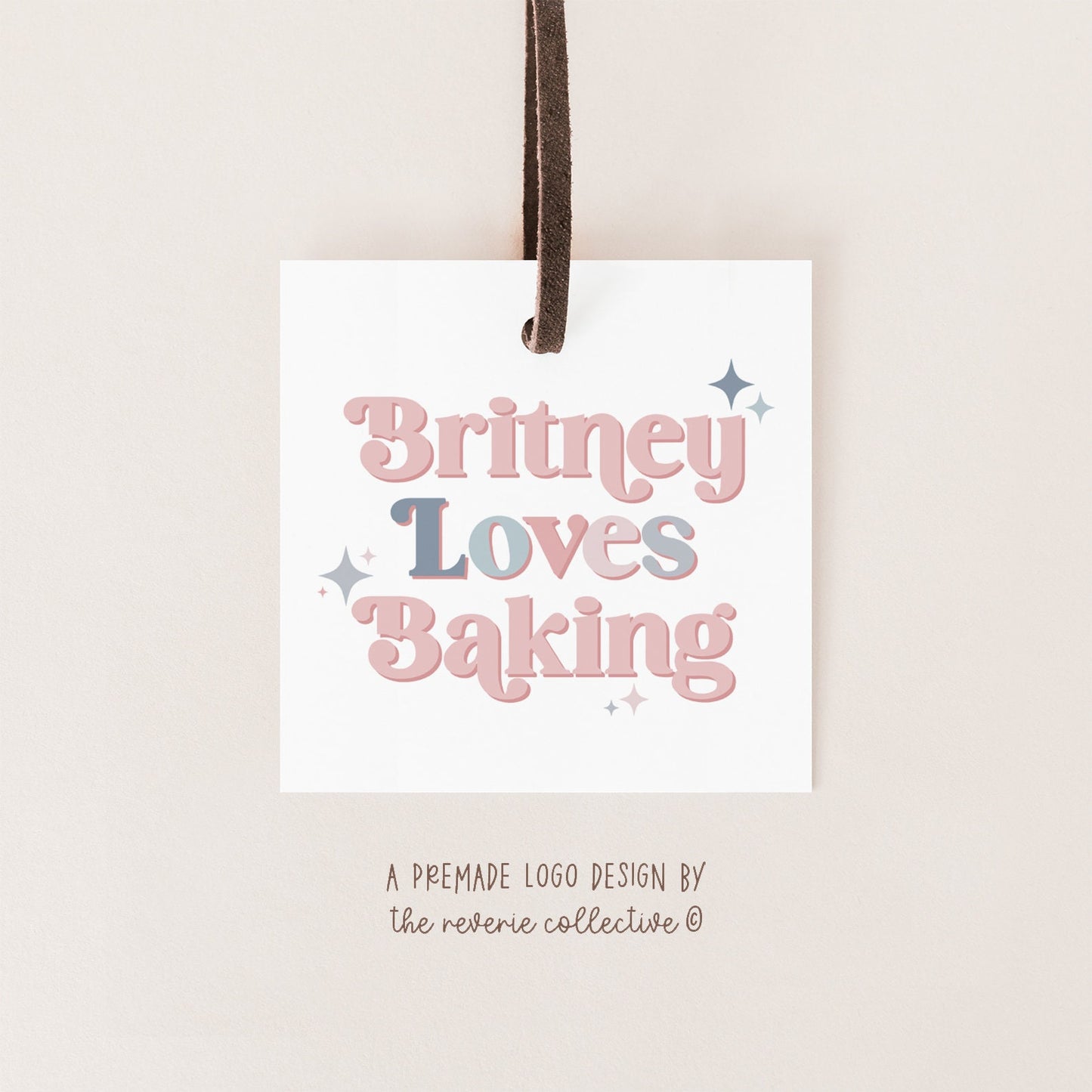 Britney Loves Baking | Premade Logo Design | Modern Boho, Pastel Sparkle, Retro