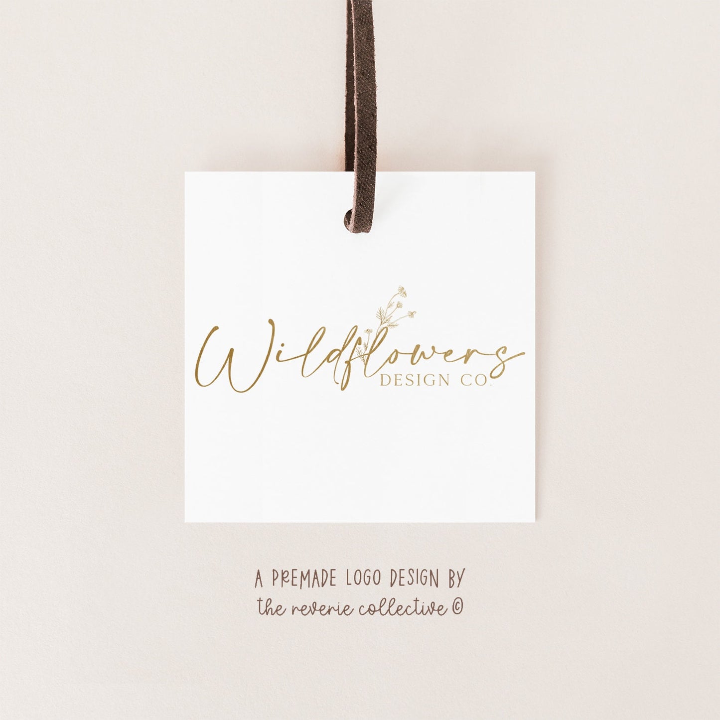 Wildflowers Design Co. | Premade Logo Design | Floral, Botanical, Gold Foil, Elegant