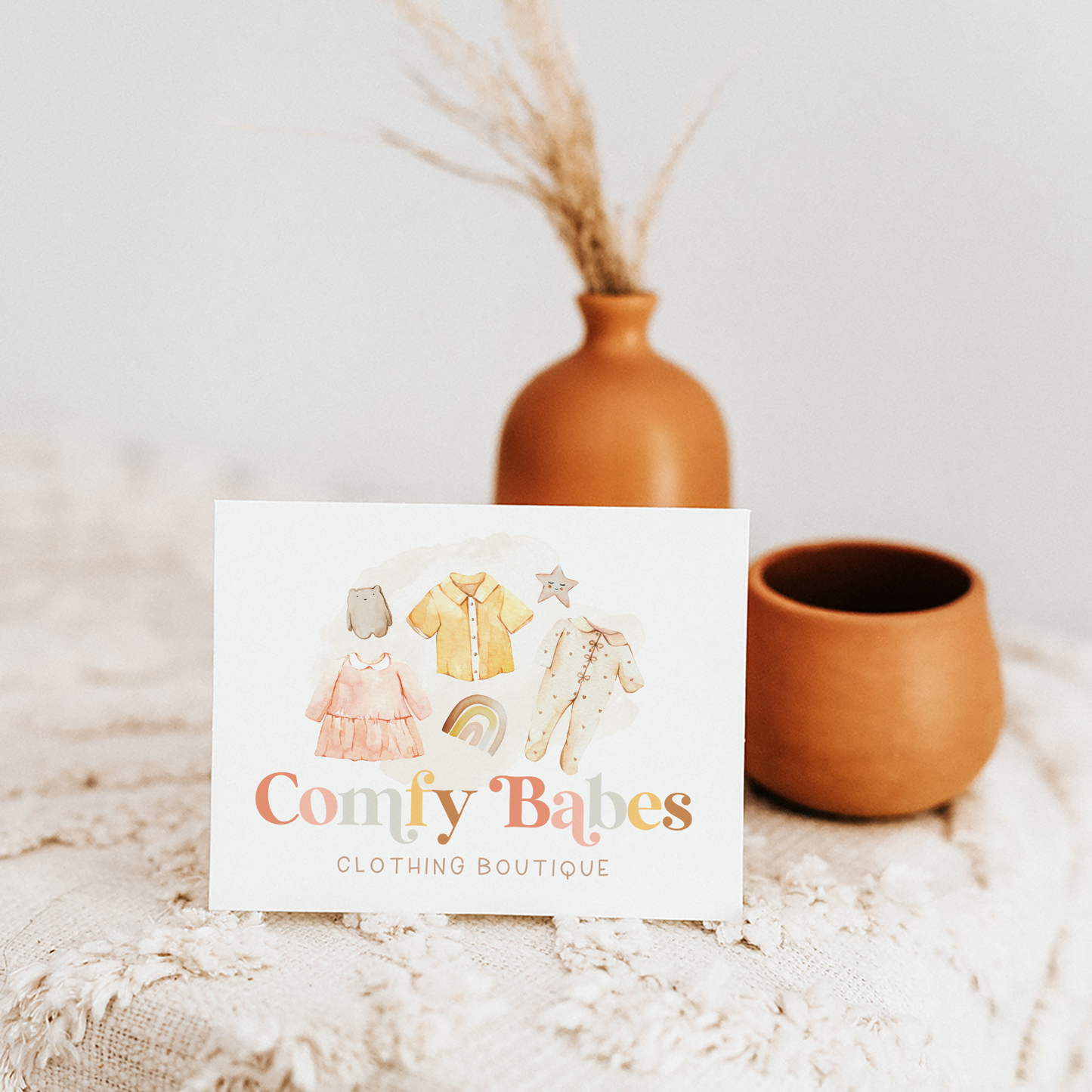 Comfy Babes | Premade Logo Design | Baby Clothes, Newborn Toys, Toddler Dress, Bohemian