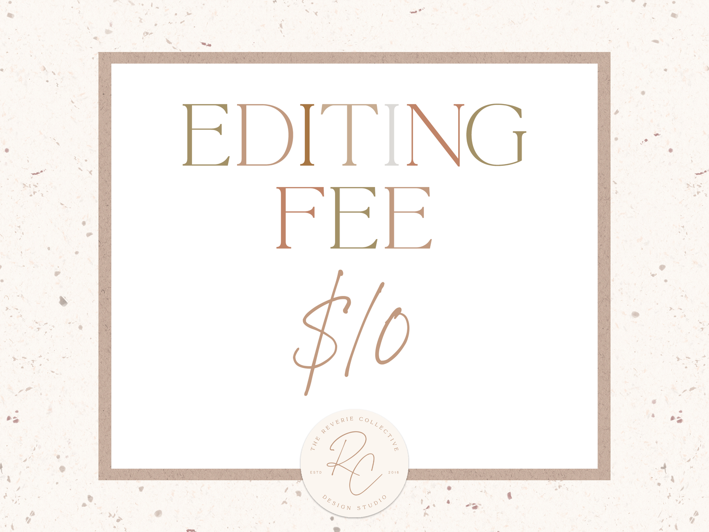 Editing Fee